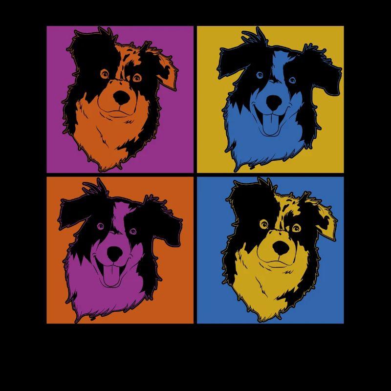 Pop Art Hund Geschenk Aussie Australian Shepherd