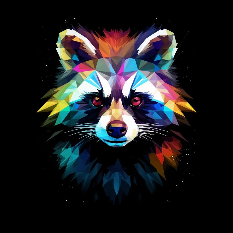 Waschbär Polygon Lustig Geschenk