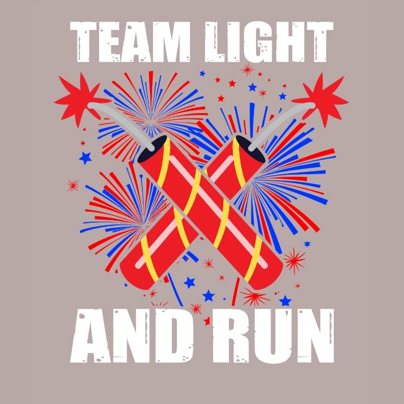 Team light and run pyrotechnics firecrackers fireworks