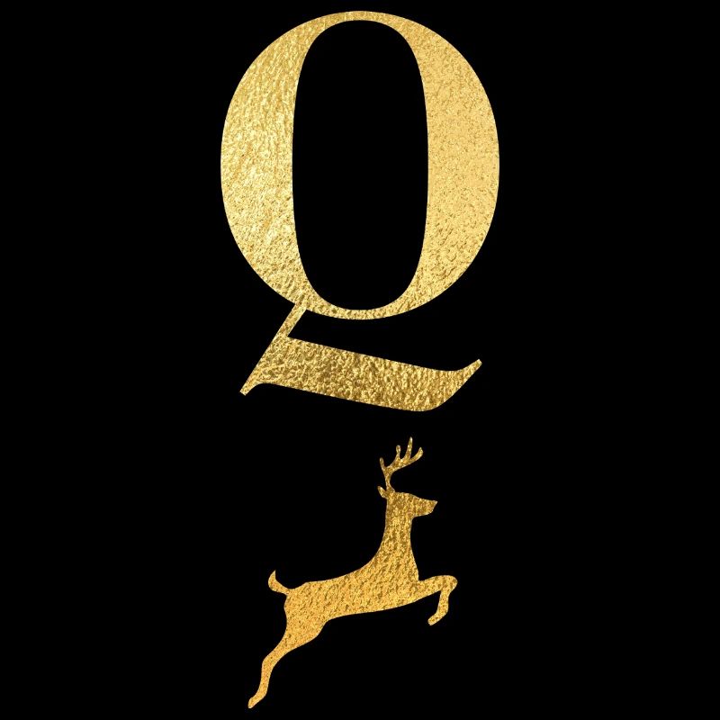 Buchstabe Q Goldener Hirsch - Geschenkidee