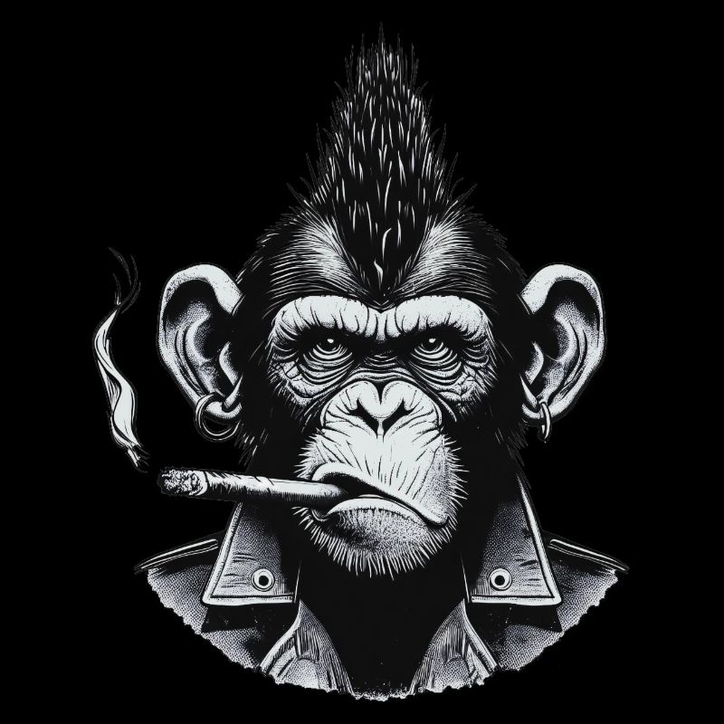 Punk Zigarre Schimpanse