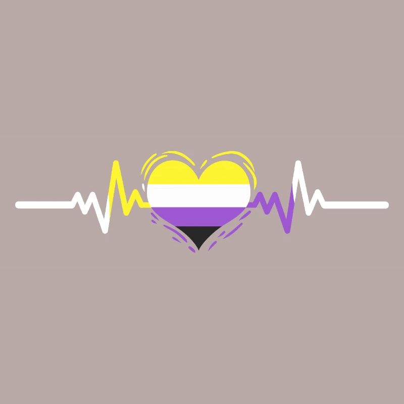 Nonbinary Pride Heartbeat Nonbinary Pride