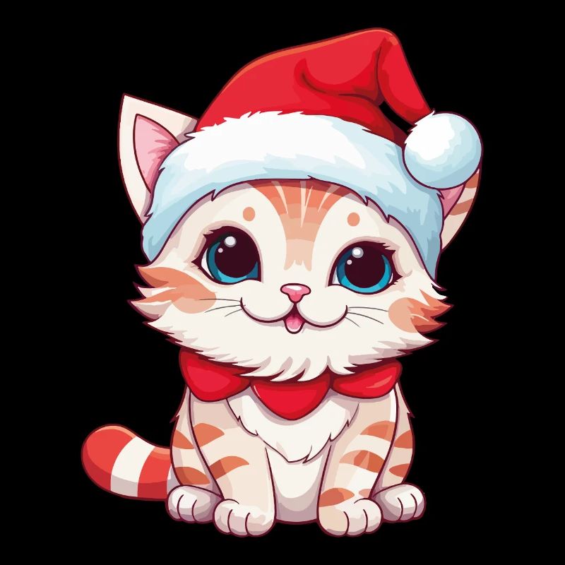 Chat Noël Noël Chat Mignon Joyeux Catmas