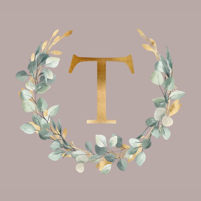 T Monogram Eucalyptus Wreath