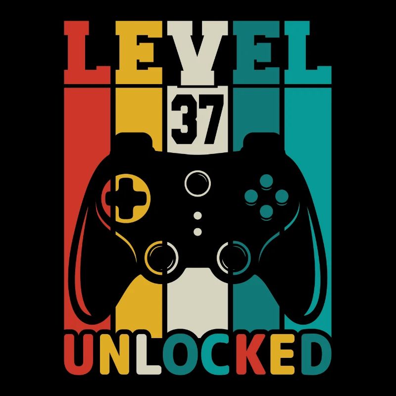 37 ans 37th Birthday Level Unlocked Gamin