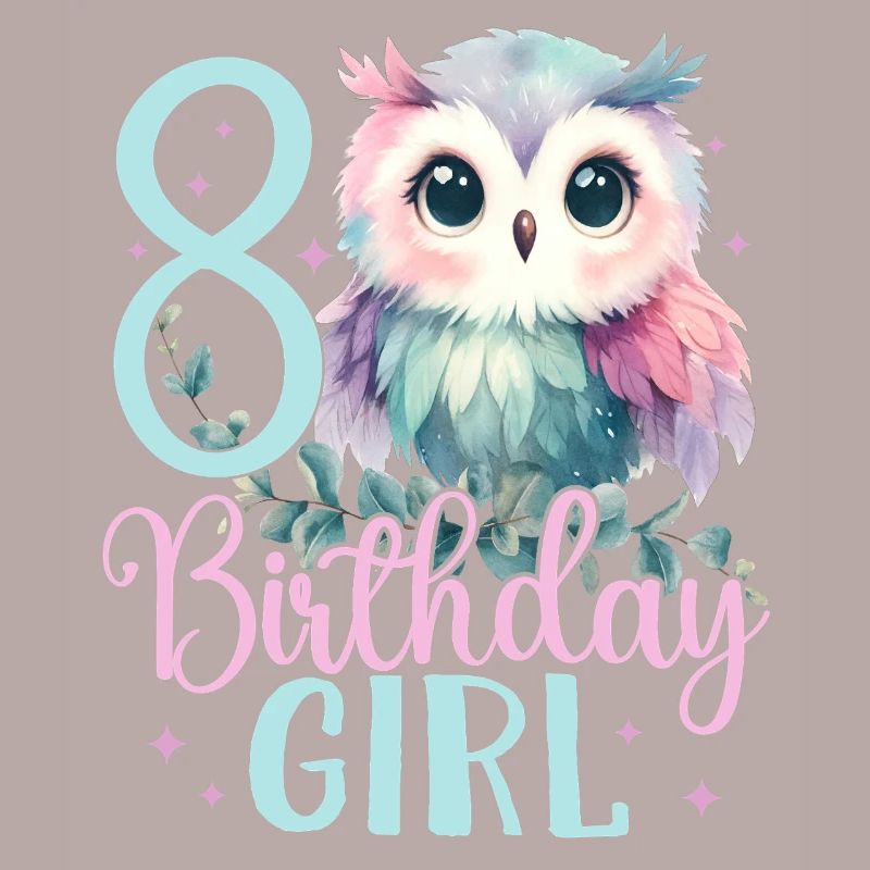 Geburtstag 8 Eule Achter Geburtstag Mädchen 8