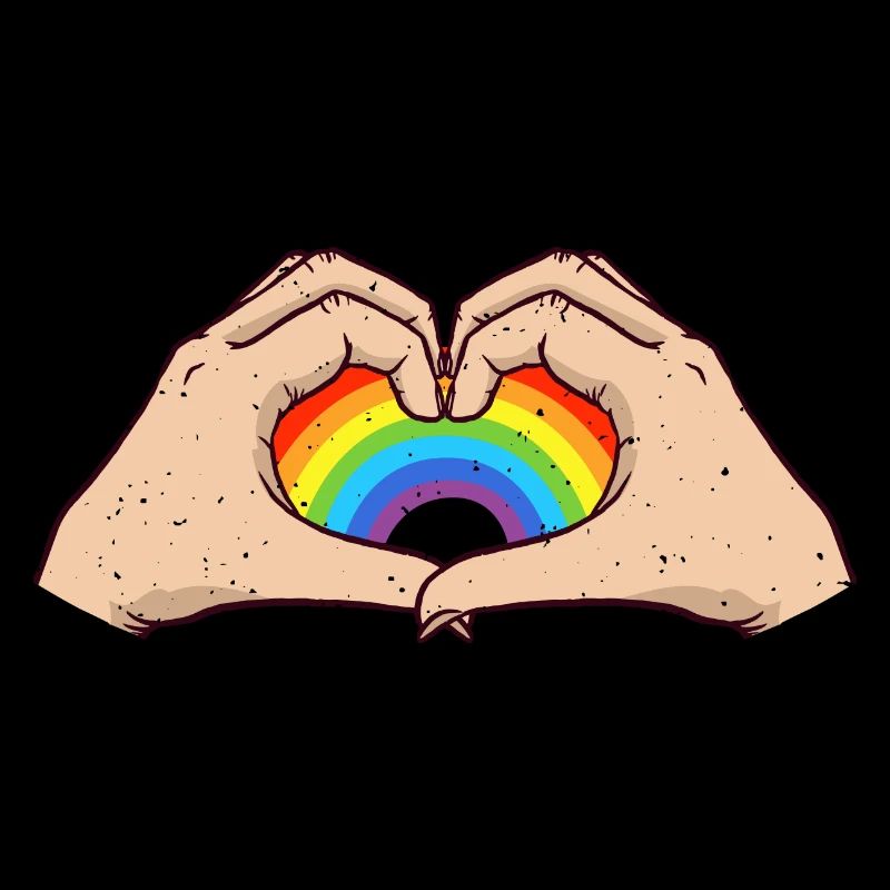 CSD LGBT Hands Shape Rainbow Heart Pride