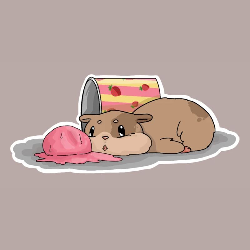 Hamster Erdbeer-Eiscreme