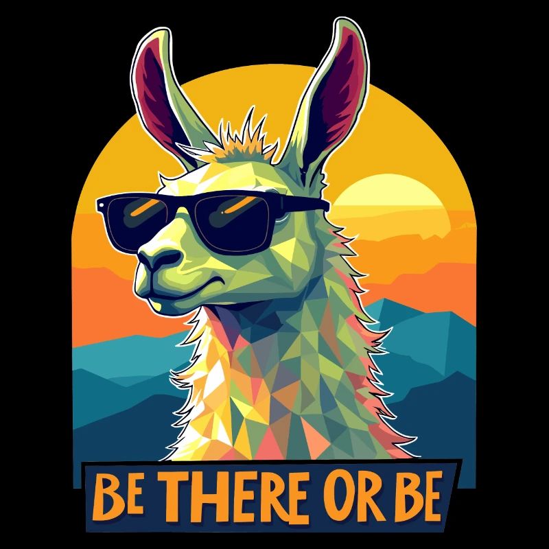 Be There or Be Llama – Design rétro cool llama
