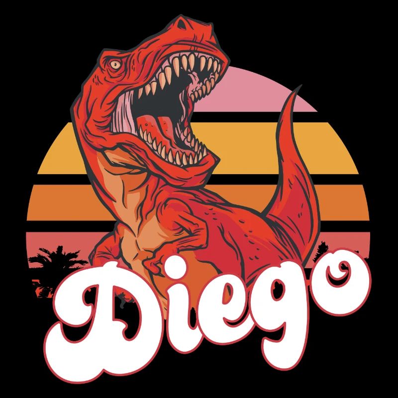 DIEGO - Beau prénom de garçon avec T-REX Dino