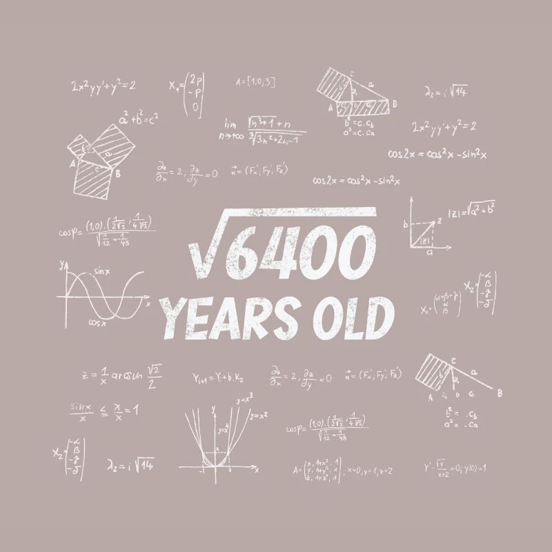 Square root from 6400 - 80th birthday math nerd