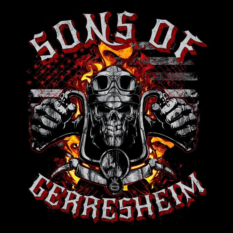 Fils de Gerresheim Skull biker