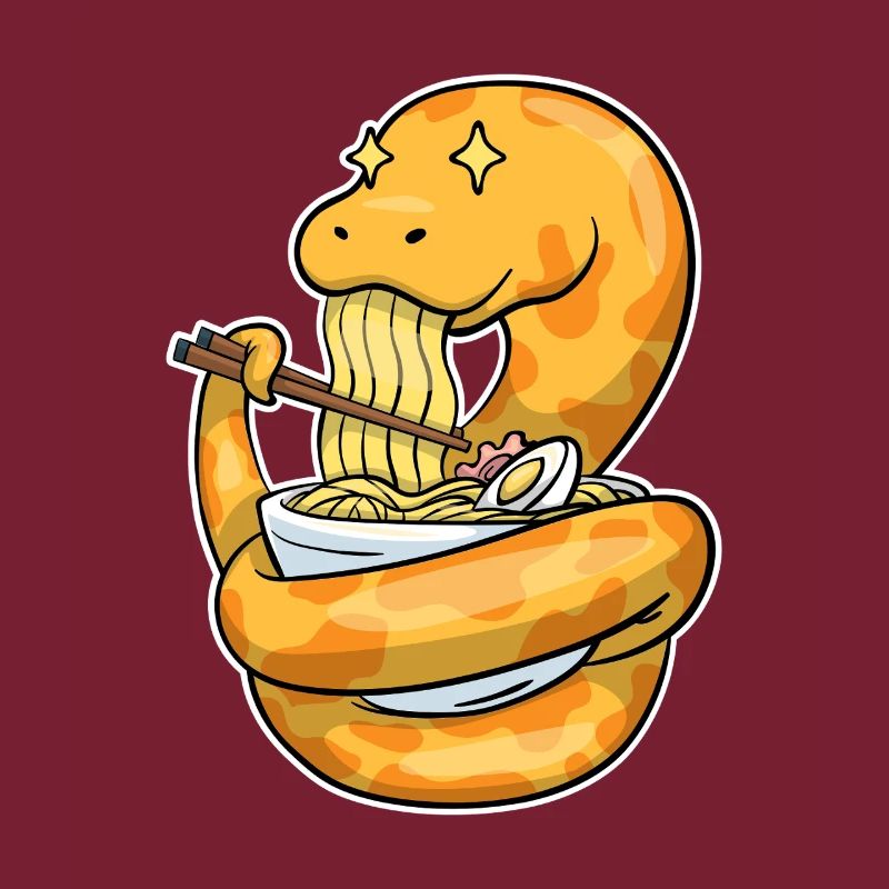 King python eating ramen