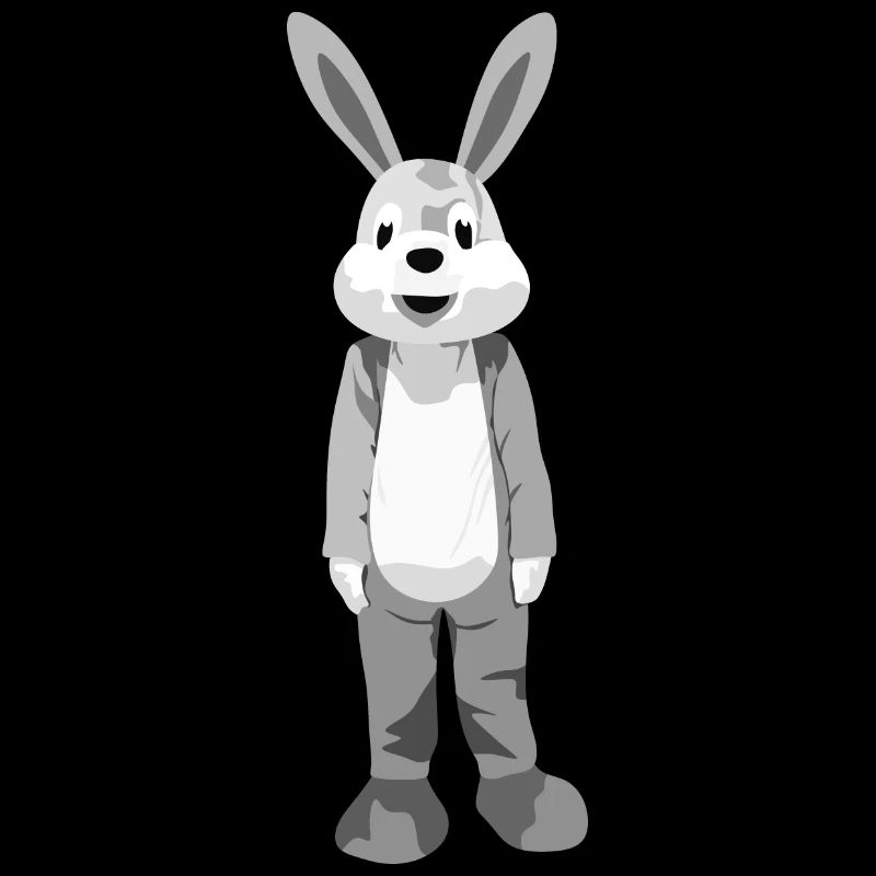 Lapin lapin rongeur en noir et blanc