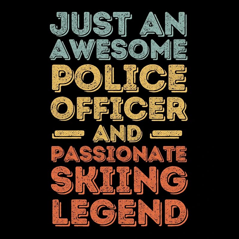 Policeman skiing retro
