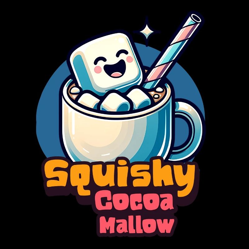 Sweet Marshmallow Cup with Cocoa and Straw