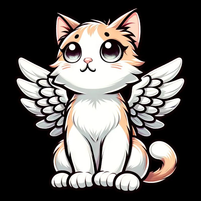 Dessin de bande dessinée ange chat mignon