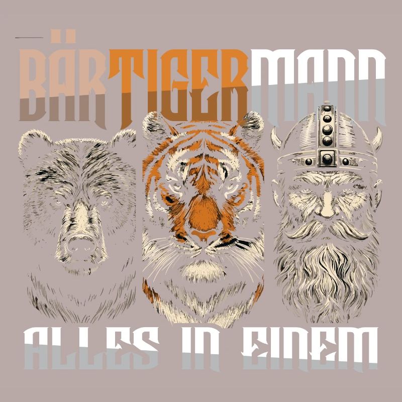 Bärtigermann Bär Tiger Mann Geschenk Bart Sprüche