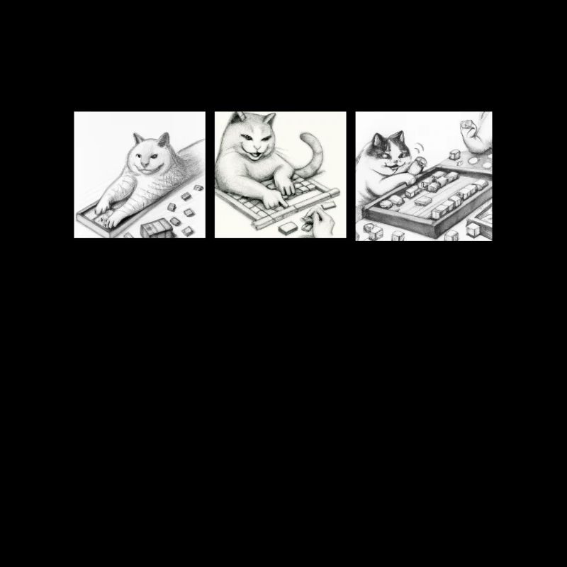 Cats Playing Mahjong