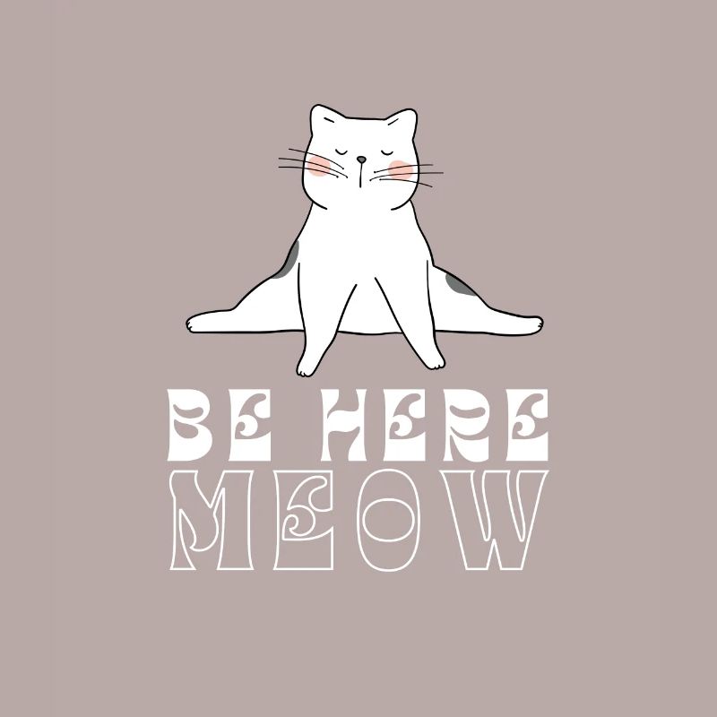 Chat de yoga - Be Here Meow
