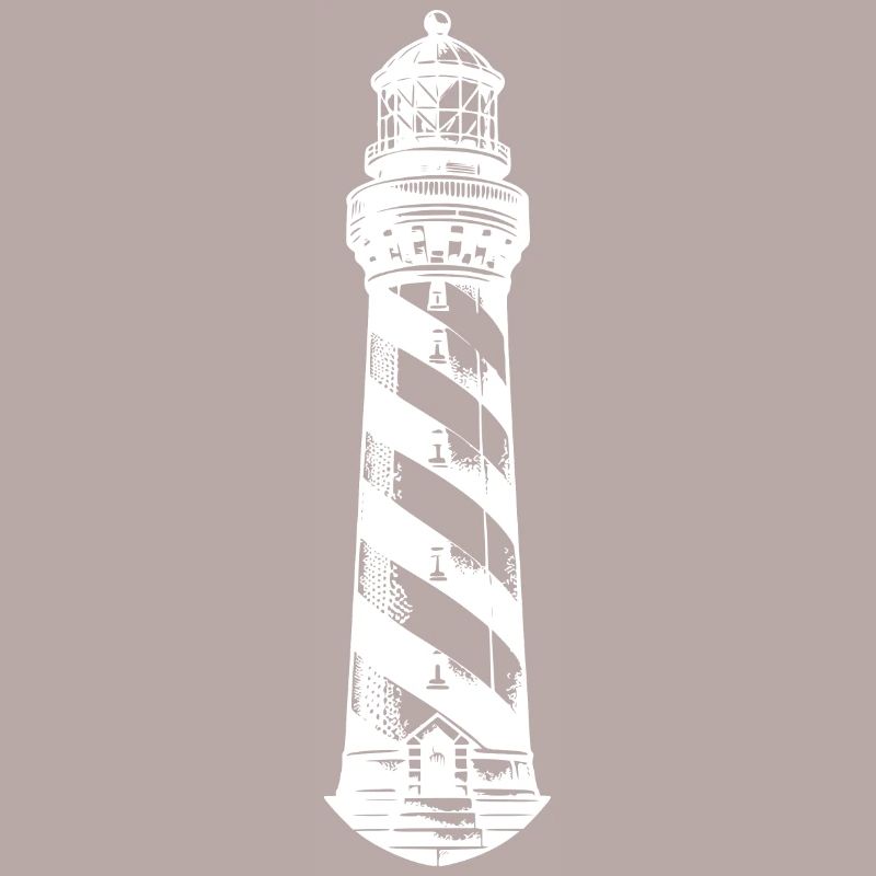 Phare côtier à rayures obliques