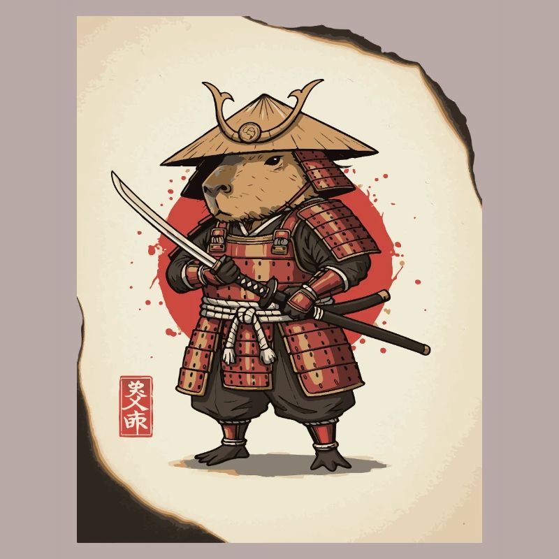 Anthropomorphic Rat Samurai in Armor