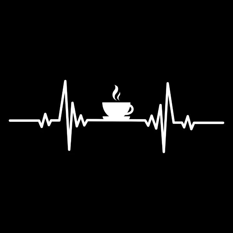 Heartbeat noir surface de café chaud