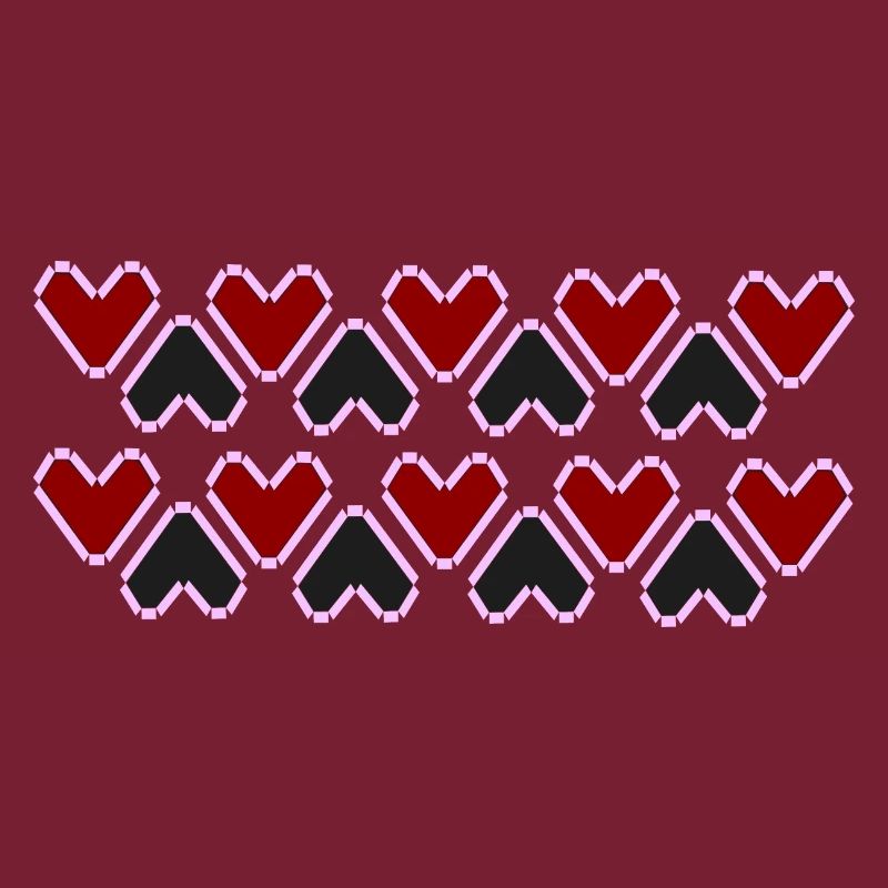 Heart Pattern (Red and Black)