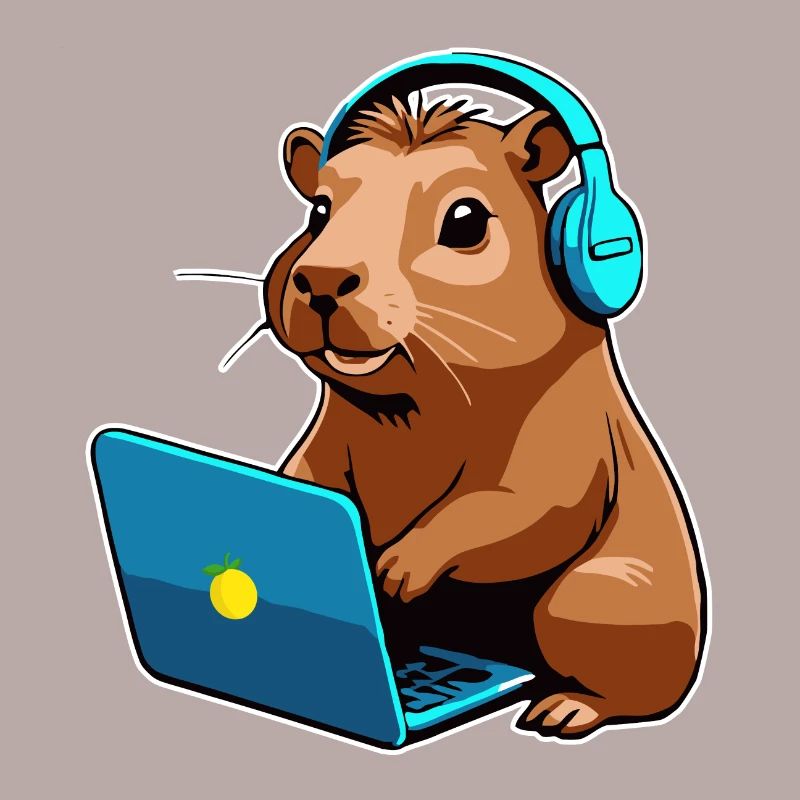 Capybara Programmer Coder Computer