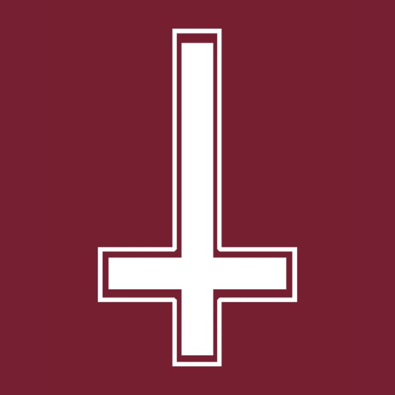 Upside down angular white cross