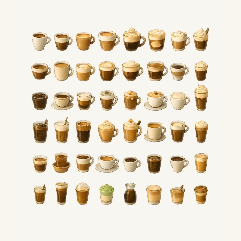 Various coffee drinks