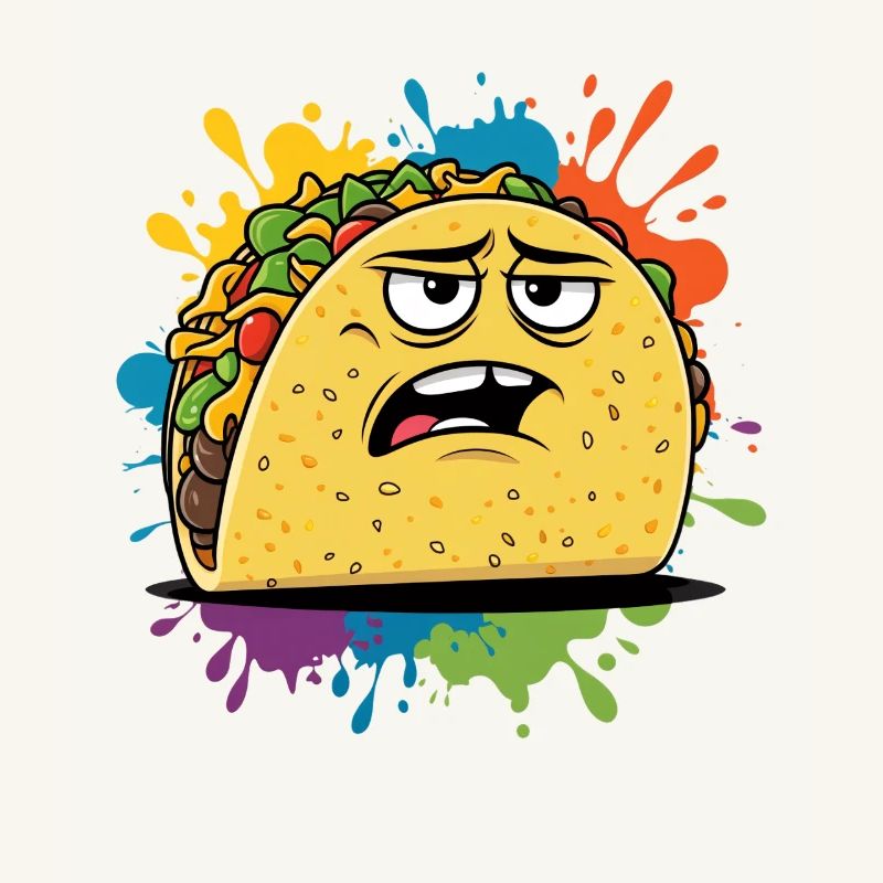 Graphique de taco élégant avec expression