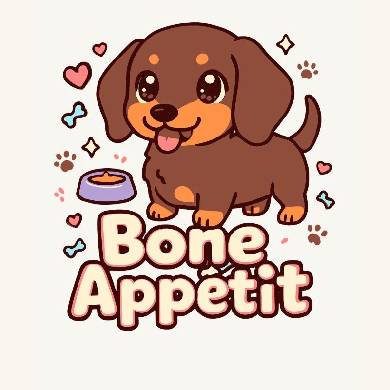 Conception d’appétit d’os de teckel mignon