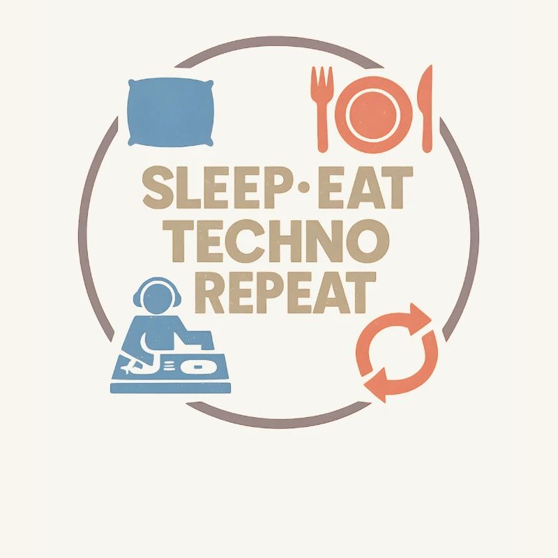 Techno Humor – Sleep · Eat · Techno · Repeat