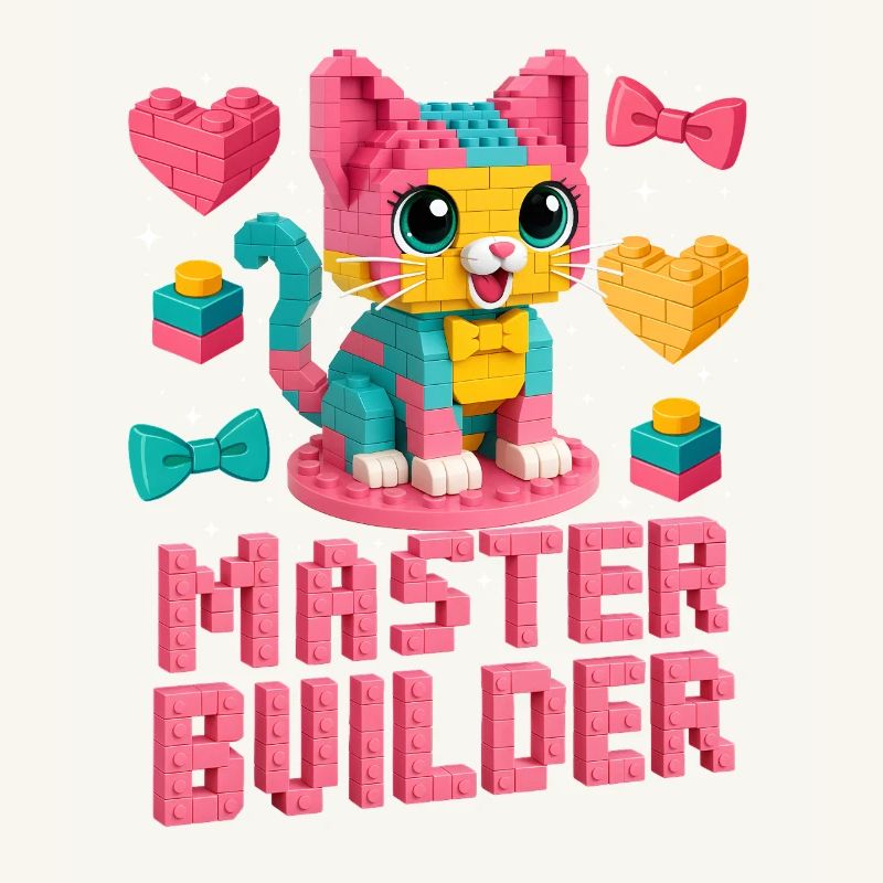 Maître constructeur créatif brique amoureux de la construction de blocs