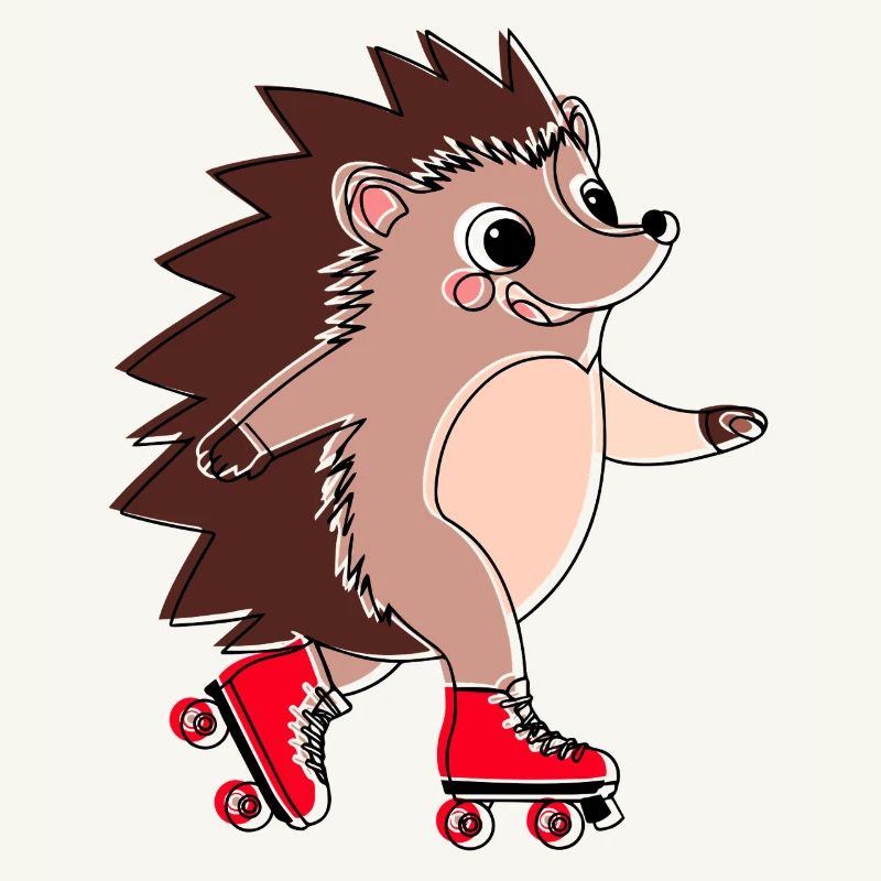 Hérisson en roller - Niglo en roller 