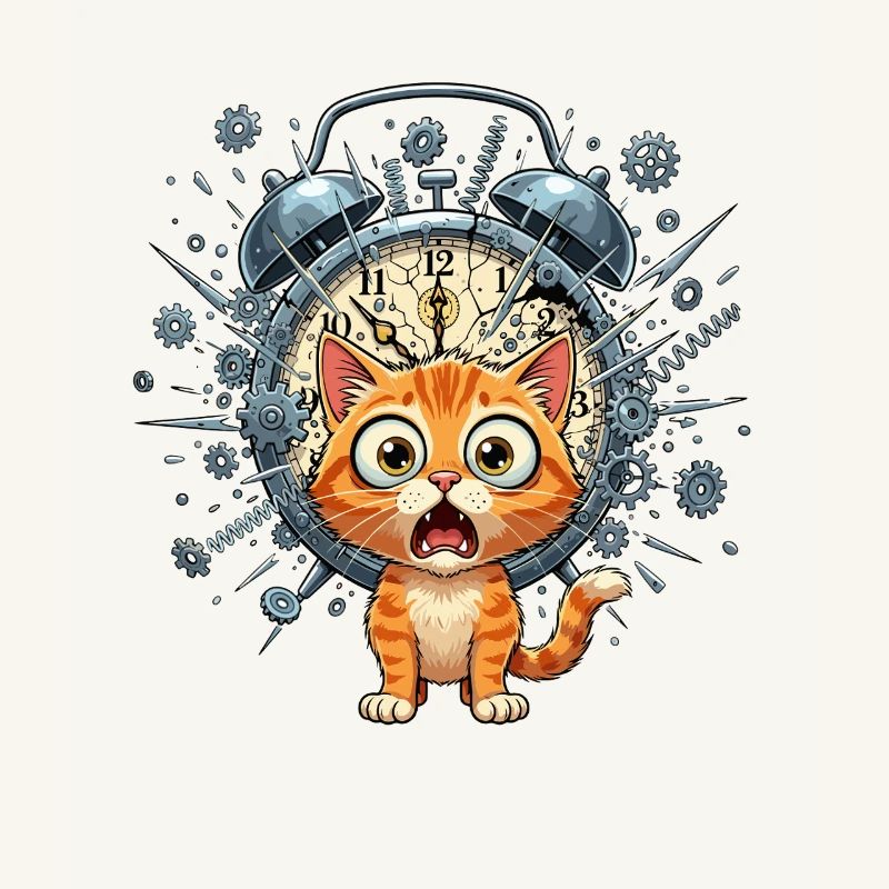 Chat steampunk devant Clockwork