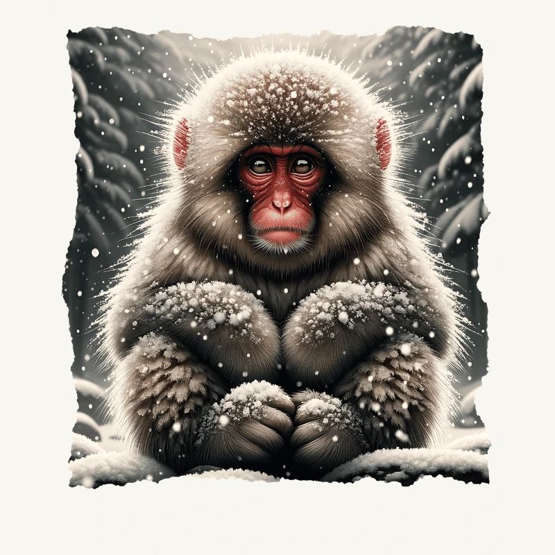 Schneeaffe Snow Monkey