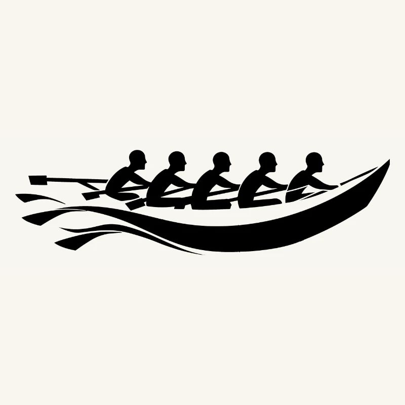 Look de dessin animé de l’équipe d’aviron