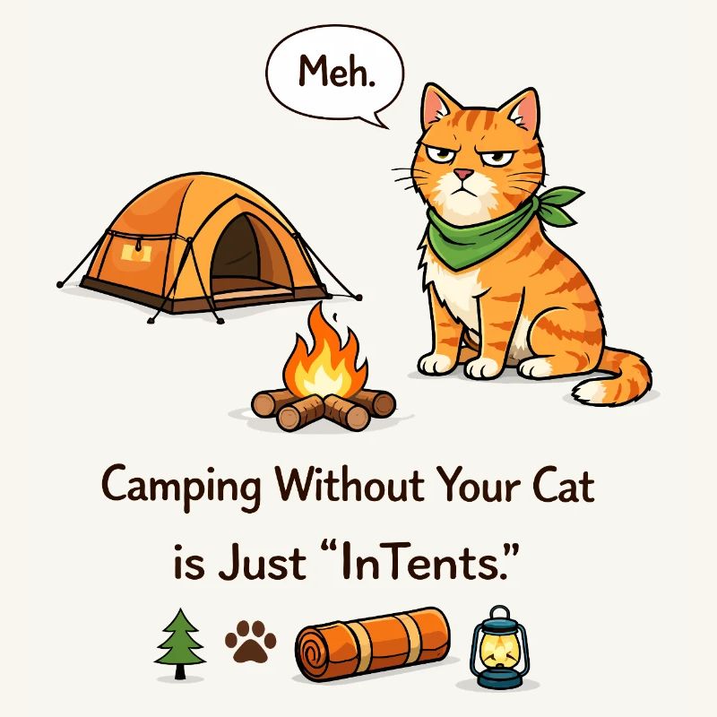Tentbound Cat Campfire Meme