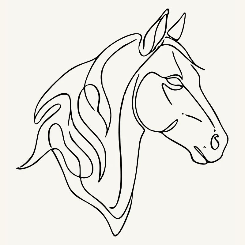 Art de lignes de chevaux minimalistes - Conception élégante de lignes