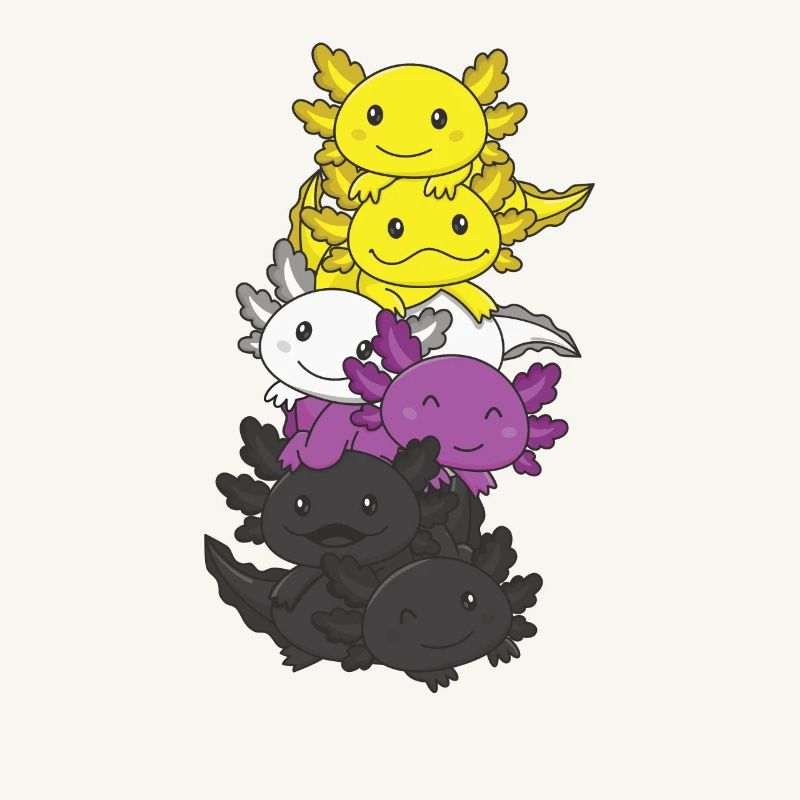 Nonbinary Flag Non Binary Pride LGBTQ Axolotl