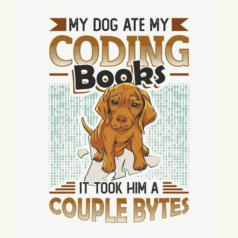 Dog Bytes Code Computer Joke Programming