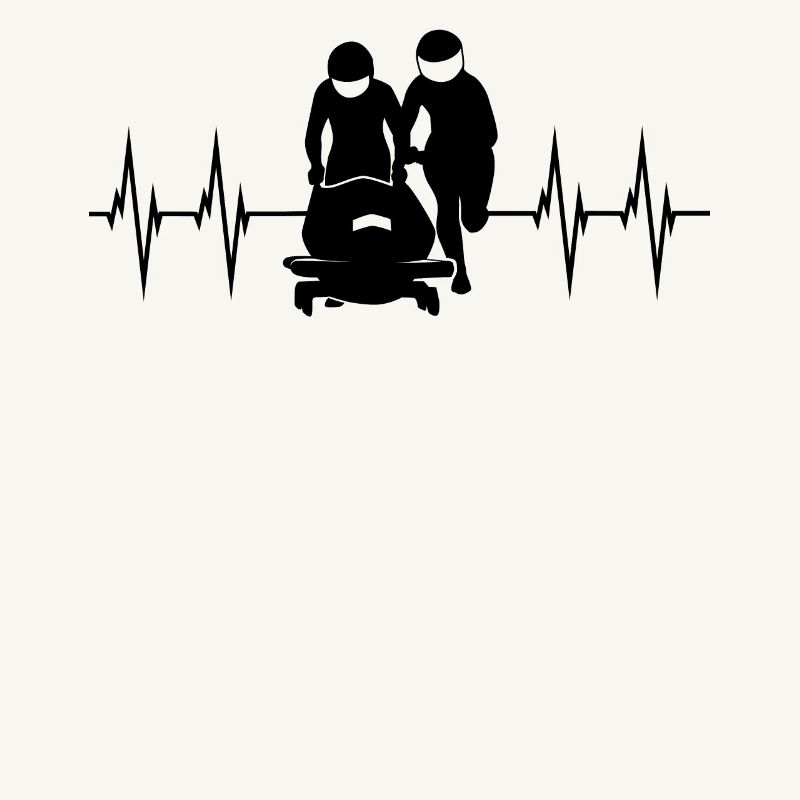 Bobsleigh driver ECG line bobsleighing bobsleigh gift