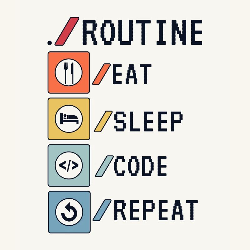 Routine Eat Sleep Code Repeat Developer Coder