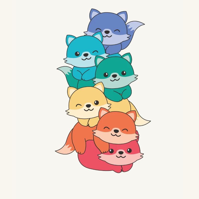 Rainbow Flag Pride LGBTQ Cute Fox Stack