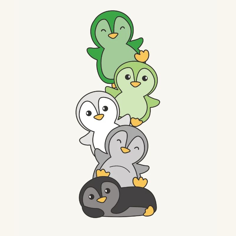 Aromance Flag Pride LGBTQ Cute Penguin Stack