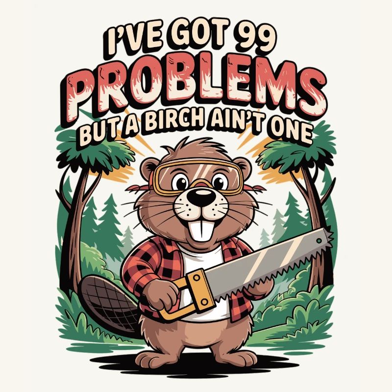 Beaver saying: No problem with birch