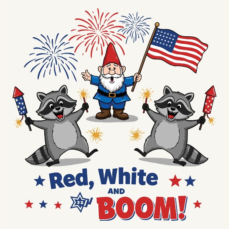 Raton laveur 4 juillet Feu d’artifice