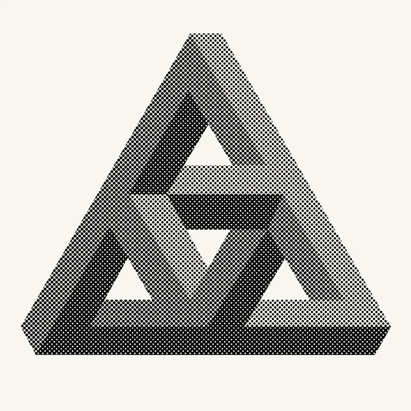 Abstract Penrose triangle on light background